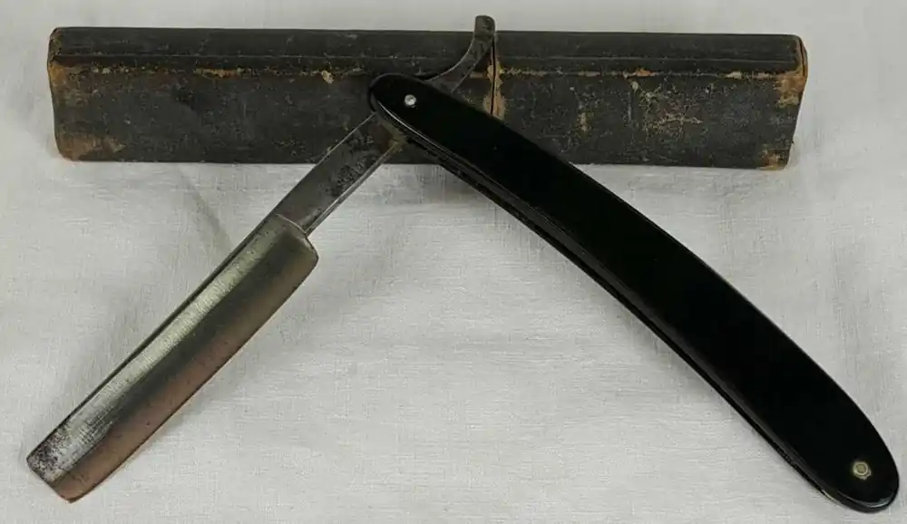 Mejor Calidad NA-039. NAVAJA DE AFEITAR GUILLERMO HOPPE. SOLINGEN. ALEMANIA. HOJA ESPAÑOLA. SIGLO XX.