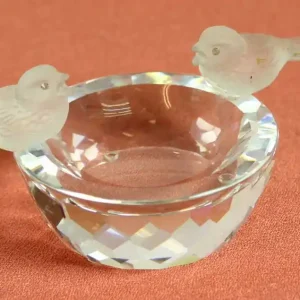 NIDO DE PÁJAROS EN CRISTAL TALLADO. SWAROVSKI. EUROPA. SIGLO XX. Promoción