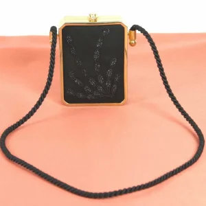 BOLSO CLUTCH EN SEDA. PEDRERIA Y METAL DORADO. EUROPA. AÑOS 60-70. Súper Precio