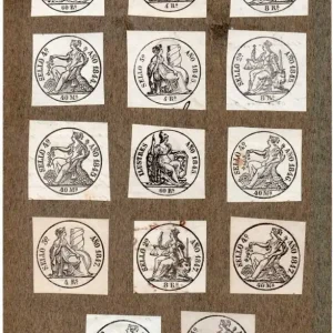 Ordena Ya NUM001 LOTE DE 14 SELLOS FISCALES. ESPAÑA. DE 1843 A 1849