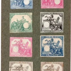 Rebajas NUM014 LOTE DE 8 SELLOS FISCALES. ESPAÑA. DE 1883 A 1884