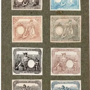 NUM018 LOTE DE 8 SELLOS FISCALES. ESPAÑA. DE 1889 A 1891 Máxima Calidad