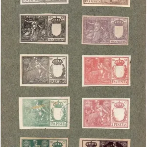 NUM022 LOTE DE 10 SELLOS FISCALES. ESPAÑA. DE 1898 A 1900 Envío Internacional