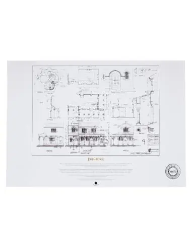 Weta Workshop El Señor de los Anillos plan de construcción Litografia The Courtyard of Minas Tirith 59 x 42 cm Solo Hoy