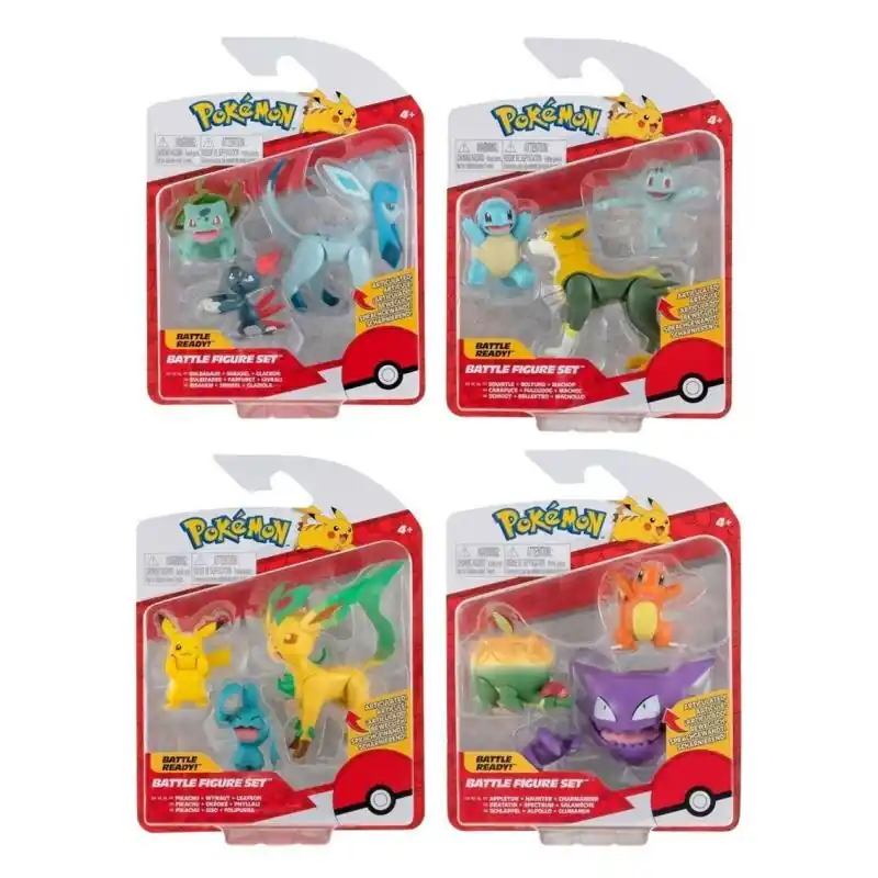 Alta Calidad Pack de 3 fuguras boti pokemon batalla ola 10 surtido de 4