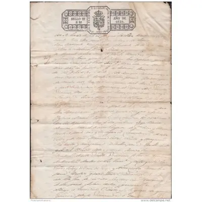 1839-PS-1 SPAIN ESPAÑA REVENUE SEALLED PAPER. 1839 PAPEL SELLADO SELLO 2do. Compra Hoy